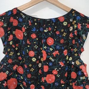Flutter Sleeve Floral Print Dress